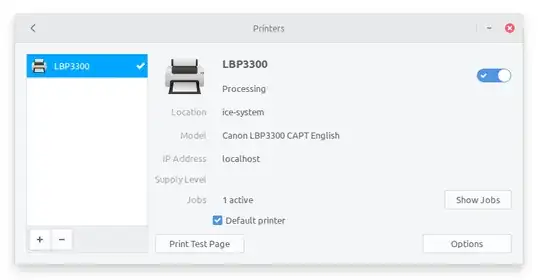 Printers settings