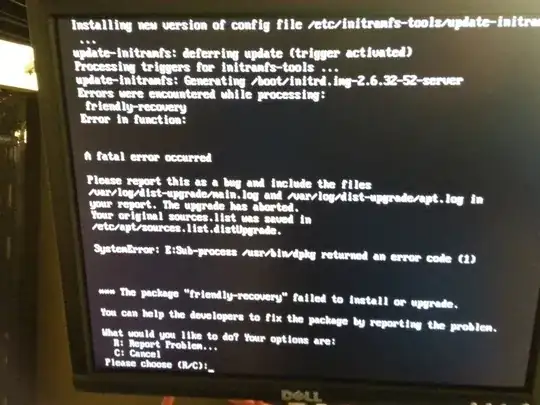 Screen picture of crash