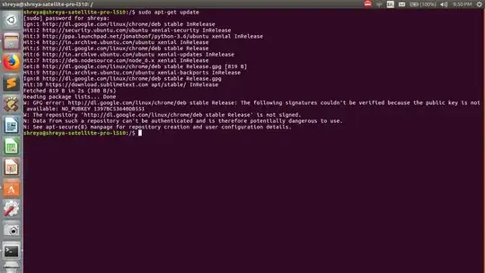This is what appears when I try sudo apt-get update
