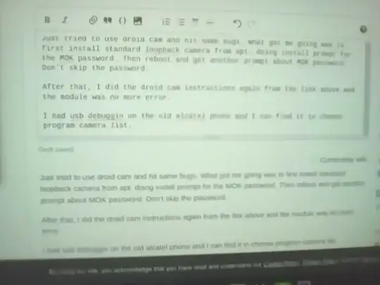 first picture using droid cam shows askubuntu post.