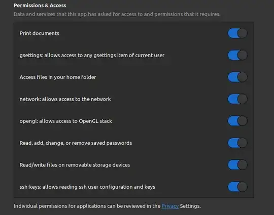 Screenshot of the mysql setting