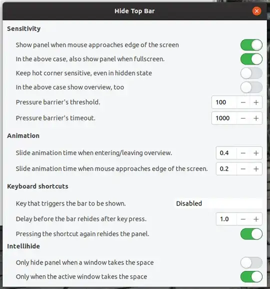 Hide Top Bar settings