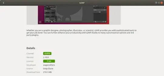 Snap version of GIMP