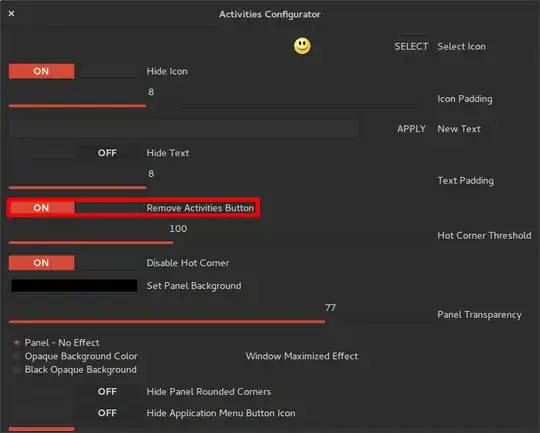 <code>Activities Configurator</code> settings panel
