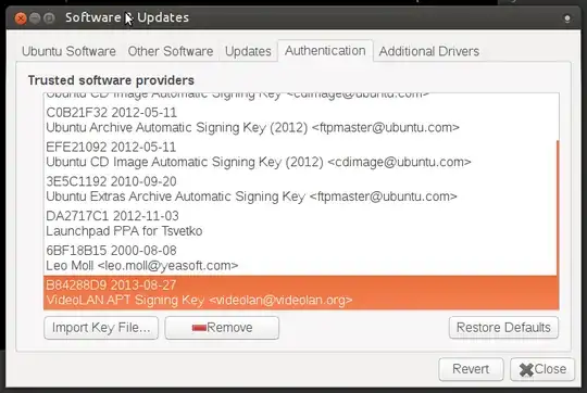 Software & Updates window after key import