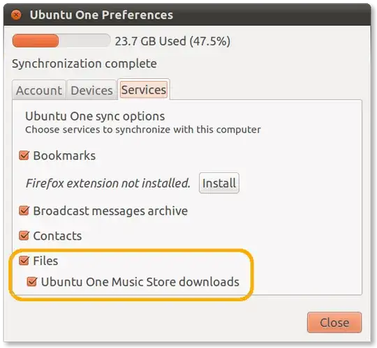 Ubuntu One Preferences' Service tab
