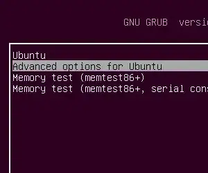 Grub - Advanced options for Ubuntu