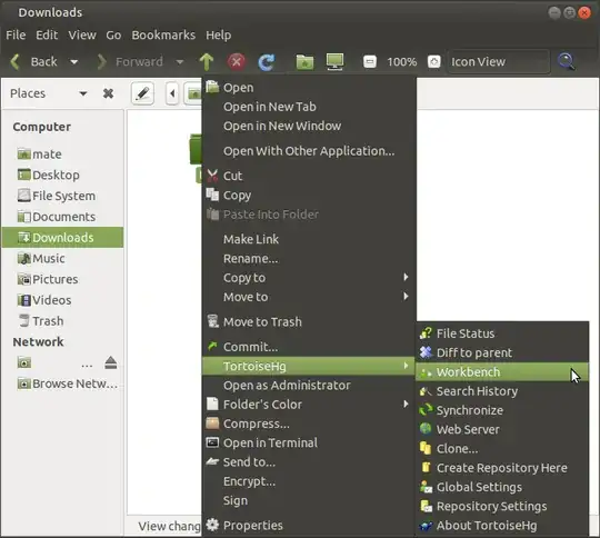 Caja with TortoiseHG integrated - menus