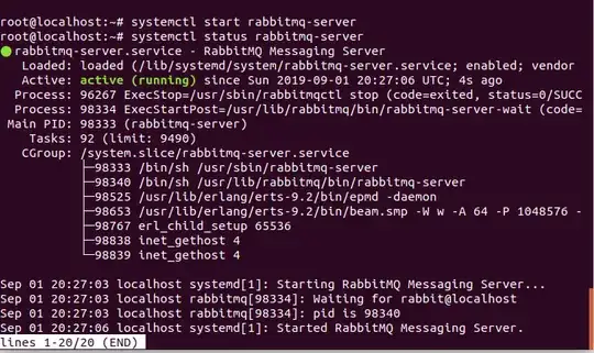 The rabbitmq server is running