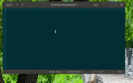 ctrl+shift+e in action, in gedit