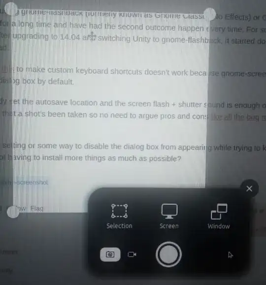 screenshot showing the screenshot app