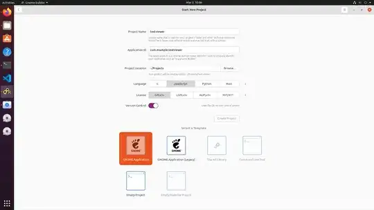 Screenshot with inactive "Create Project" button