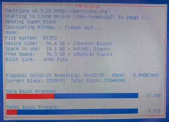 Clonezilla partition to file