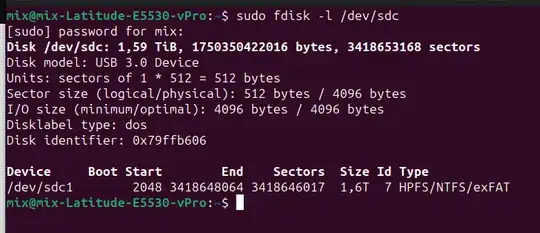 fdisk output