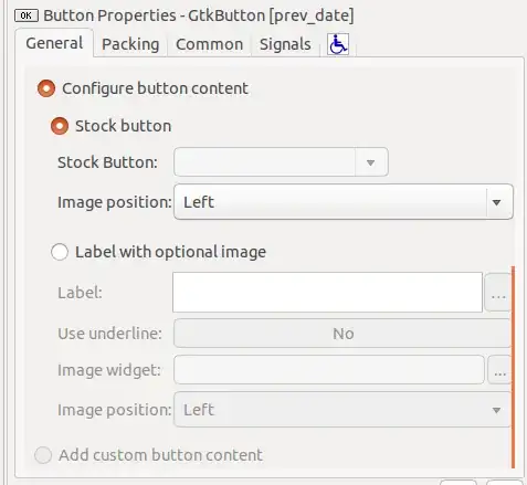 glade button problem