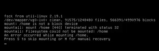 error "Filesystem could not be mounted: /home"