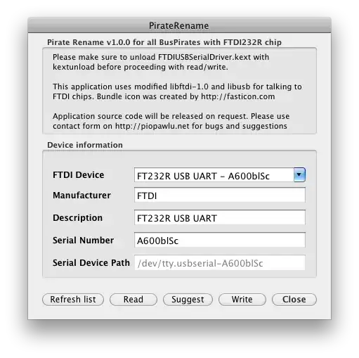 Original description and serial number Original description and serial number
