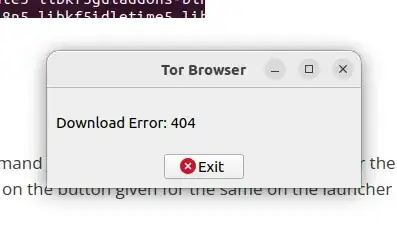 TOR download error: 404