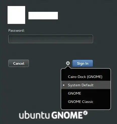 Ubuntu GNOME login screen