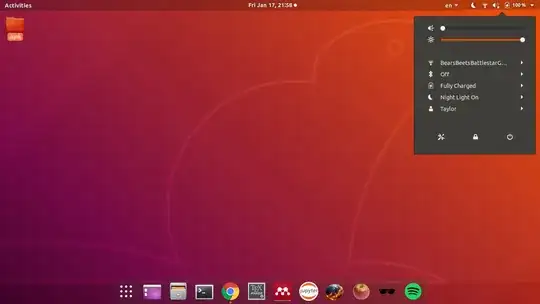 Bluetooth menu on previous installation.