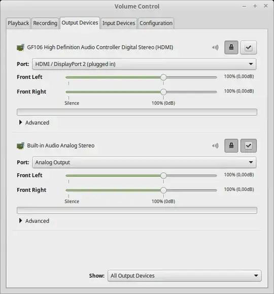 pavucontrol Output Devices