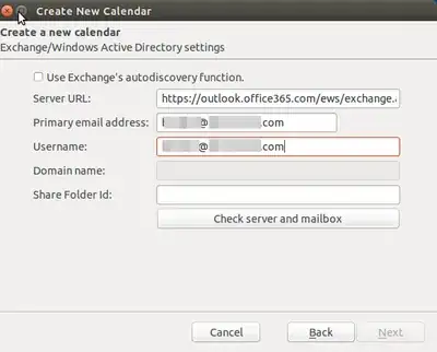 Configure the exchange settings