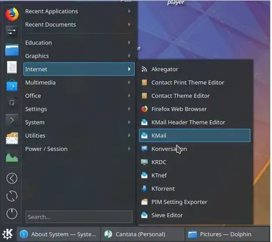 kde menu