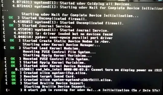 Screenshot about i915 graphics needed to start a graphical shell such as gnome