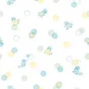 "Squirtle blows water from its mouth while protecting itself by retracting its limbs into the shell when it becomes dangerous. It's in the bubble-like dot pattern. The soft and gentle colors will make you feel refreshed."