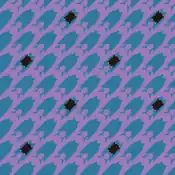 "Golbat come together in a houndstooth pattern, showing off their four sharp fangs as they fly through the inky, dark, moonless night."