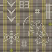 "Farfetch’d wields its trusty stalk among the plaid pattern. It will defend its precious stalk from attackers with its life."