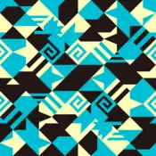 "Seadra conceals its poisonous barbs among this sea of geometric patterns. Those who've touched its back fin have been known to experience numbness."