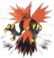 Galarian Zapdos about to deliver a powerful kick
