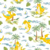 "It is said that there is a residence somewhere in the wide sea. Dragonite will guide wrecked ships to land. Surrounded by the calm sea and sandy beach, it seems to be relaxing and enjoyable. Other Pokémon are also looking into its face."