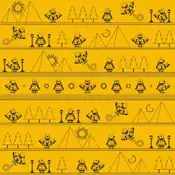 "For some reason, Cleffa loves Minior. A group of them have come together to dance under a spectacular meteor shower."