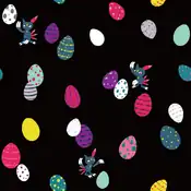 "The gleam of Sneasel's sharp claws can be seen through the inky, blackness. It appears to be surrounded by many colorful eggs."