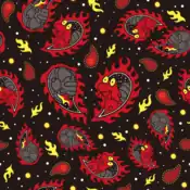 "Magcargo’s body is as hot as lava and is always billowing. It forms a neat paisley pattern when it peeks out of its shell."