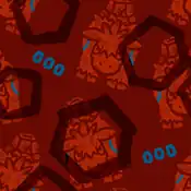 "Camerupt sometimes spouts magma at 10,000 degrees Celsius from the bumps on its back. The view of the two consecutive bumps from above is like a crack in lava."