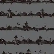 "Cacturne walking in the midnight desert where Zubat dances. It is said that they will hang around behind the desert travelers in a group and wait for them to get tired and unable to move."