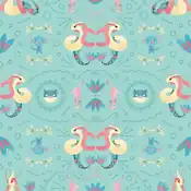 "Those who see the beautiful appearance of Milotic are said to heal their rough hearts. Various Pokémon have appeared in a gorgeous design suitable for Milotic."