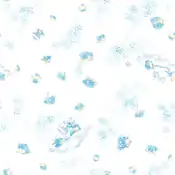 "Spheal with a beautifully round body wrapped in thick fat. It is rolling around on the snow and playing happily with the snow sculptures of Sealeo and Walrein."