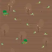 "It is said that Turtwig is very fine if the shell on its back made of soil is touched and moistened moderately. It ways takes a walk with Torterra while also looking into its face."