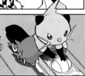 Blake's Dewott polishing his scalchops in Pokémon Adventures