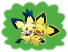 Pikachu-colored Pichu with the Spiky-Eared Pichu