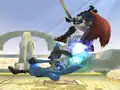 Lucario attacking.
