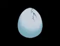 An Egg produced by Arceus, about to hatch into Dialga, Palkia or Giratina