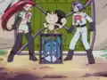 Jessie's missing shirt and Meowth's miscolored tail