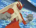 Blaziken's white chest