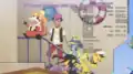 Roy with Captain Pikachu, Elekid, Lucario, Crocalor and Kilowattrel in the second variant