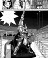 Statue of the hero in Pokémon Adventures